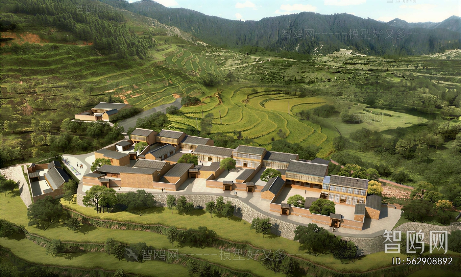 Modern Architectural Bird's-eye View Planning