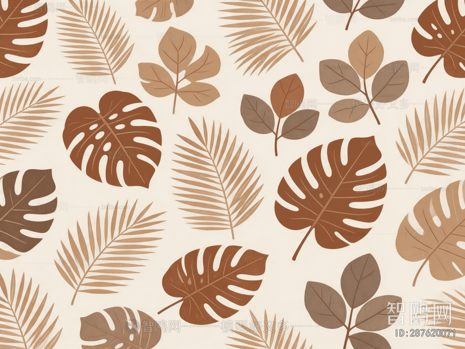 Animal And Plant Pattern Wallpaper