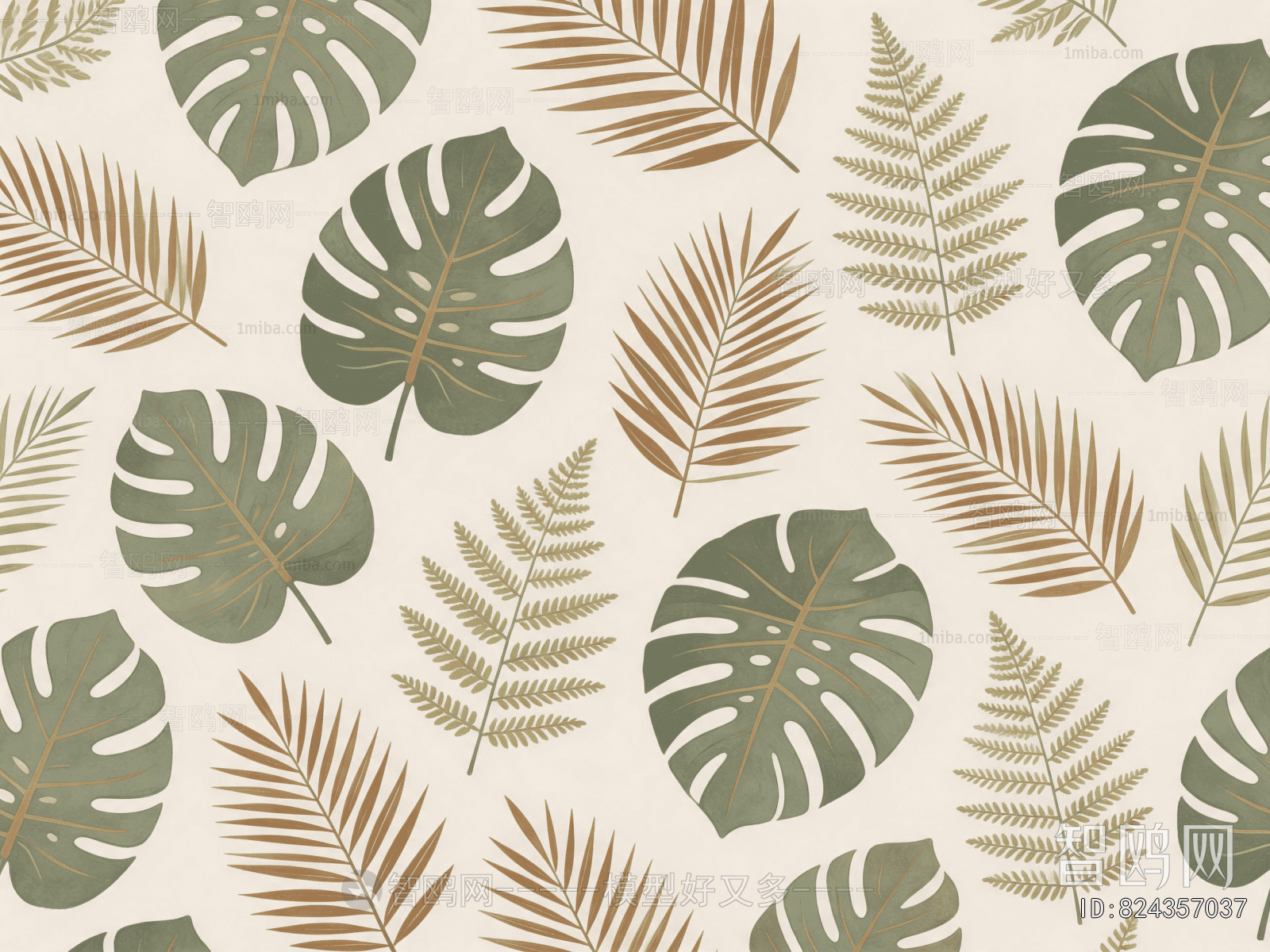Animal And Plant Pattern Wallpaper