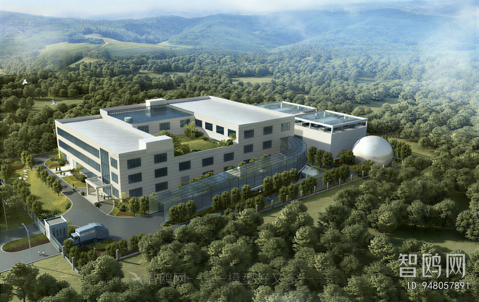 Modern Architectural Bird's-eye View Planning