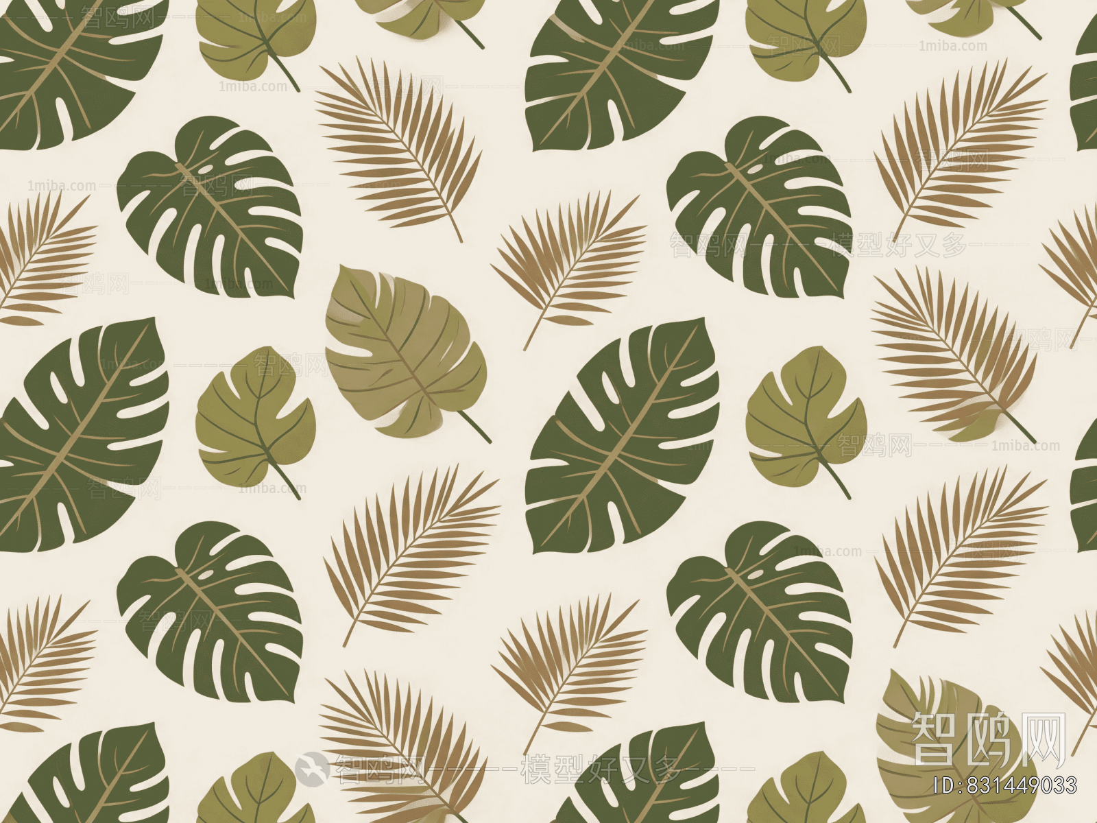 Animal And Plant Pattern Wallpaper