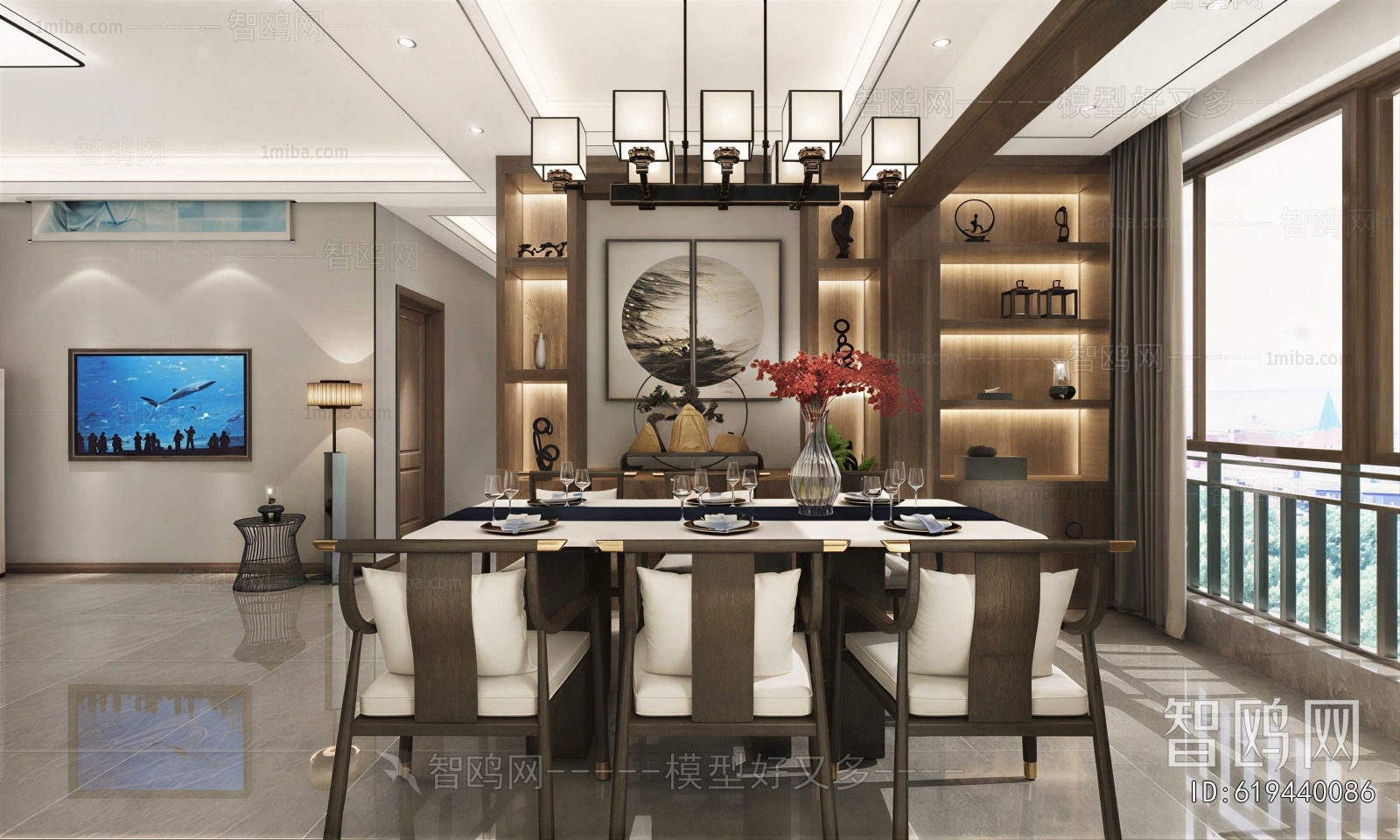 New Chinese Style Dining Room