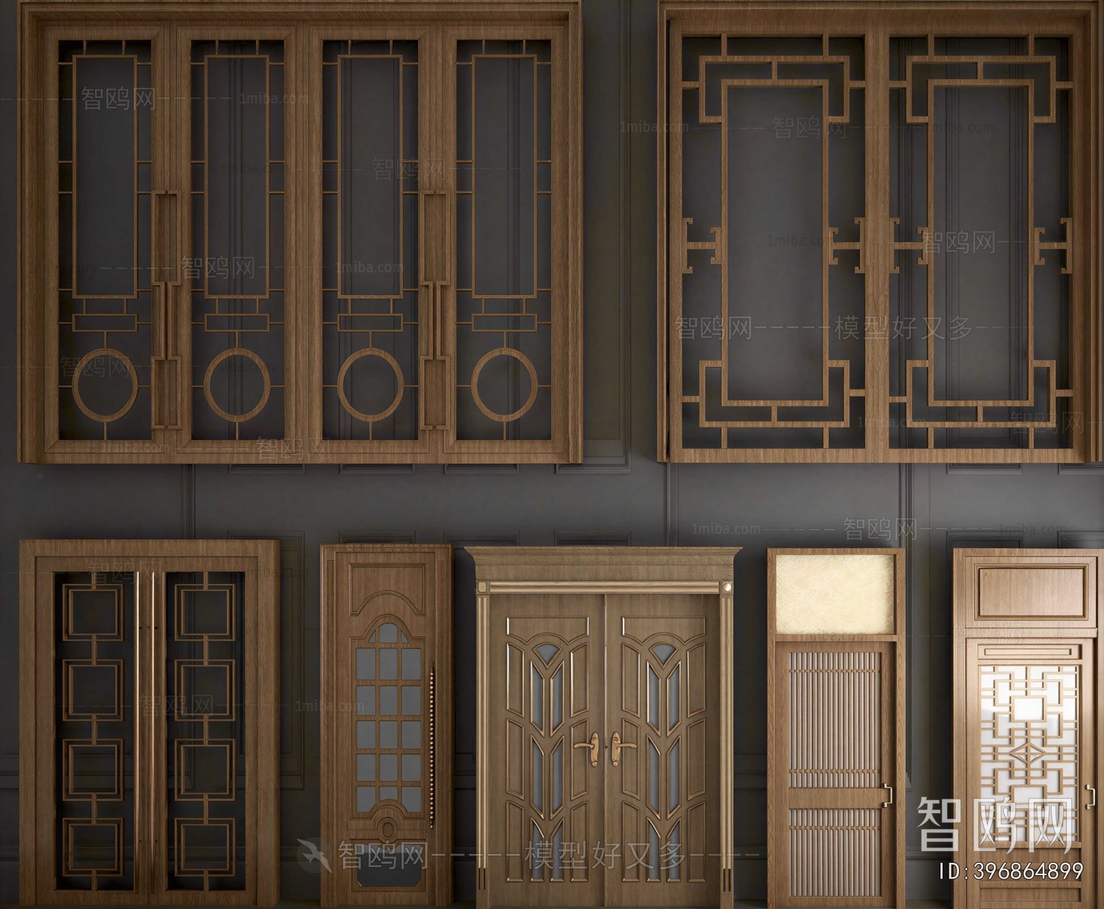 New Chinese Style Double Door