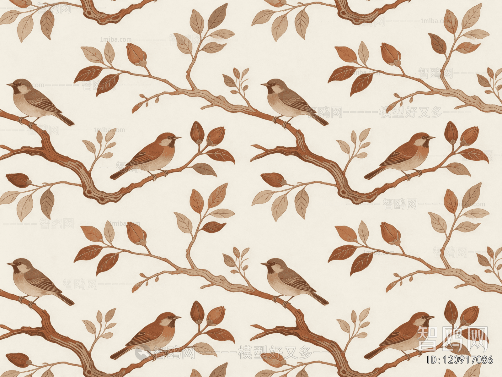 Animal And Plant Pattern Wallpaper