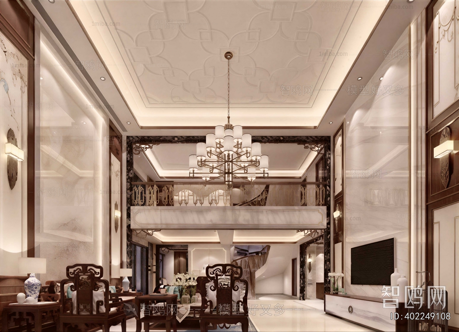 New Chinese Style A Living Room