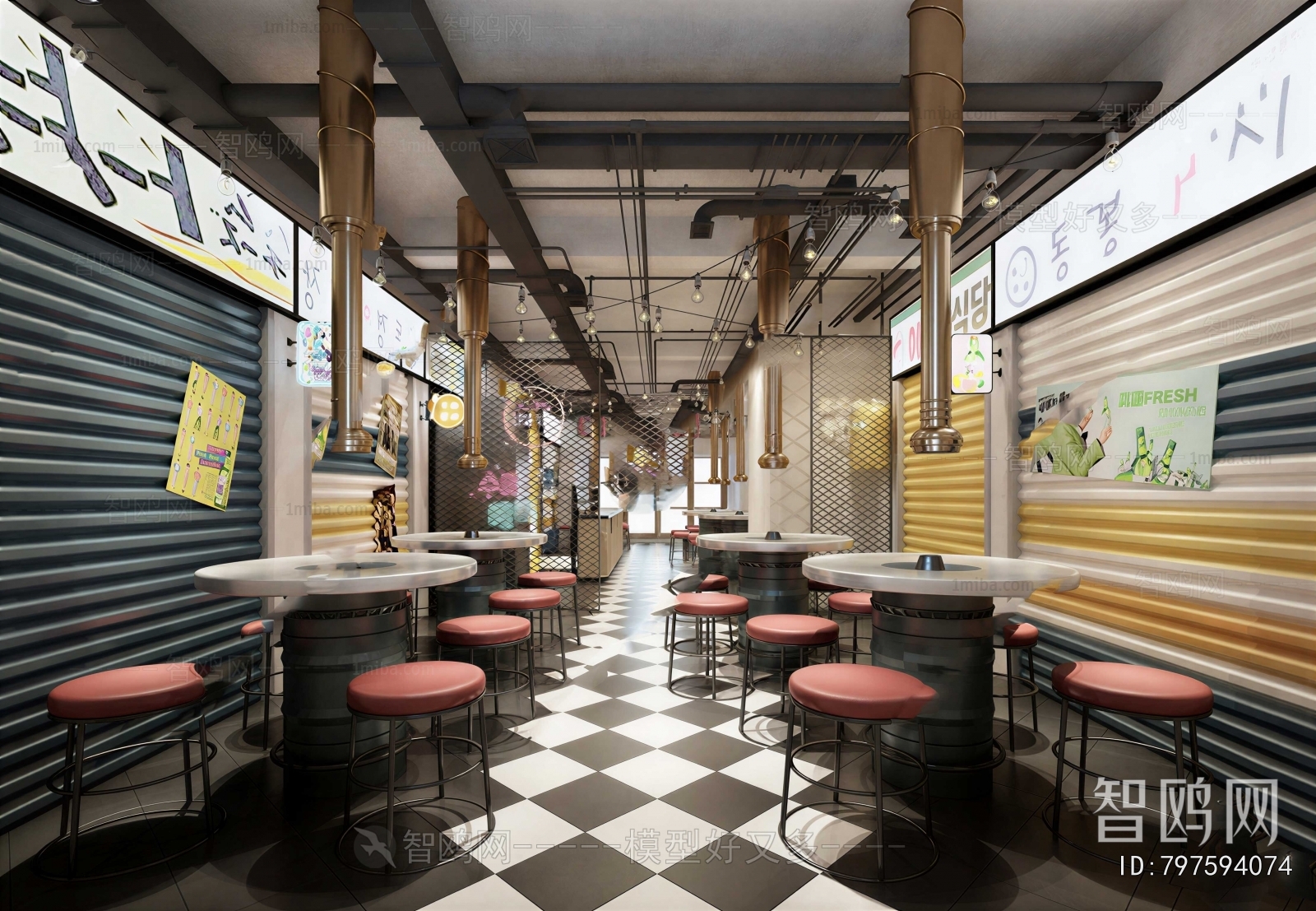 Industrial Style Barbecue Restaurant