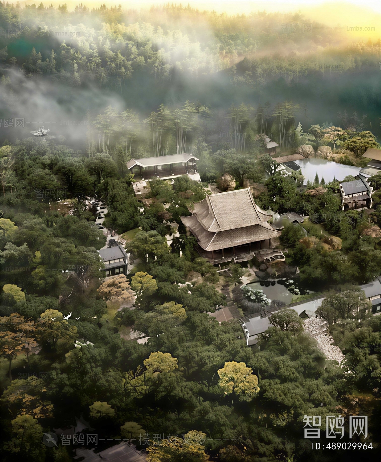 New Chinese Style Architectural Bird's-eye View Planning