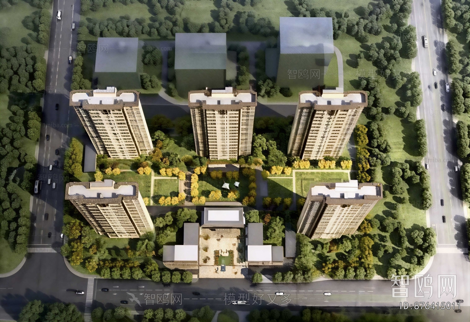Modern Architectural Bird's-eye View Planning