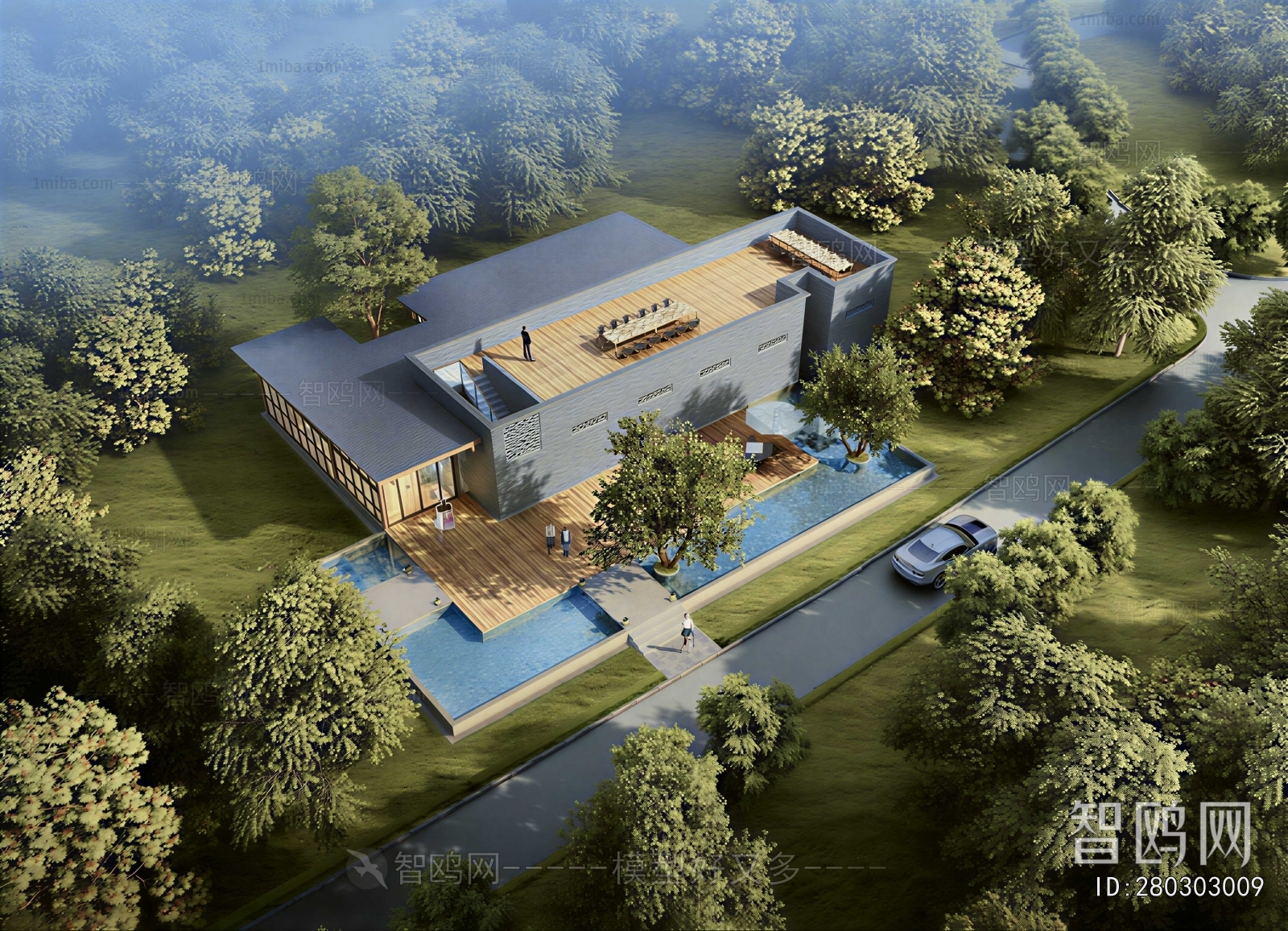 Modern Architectural Bird's-eye View Planning
