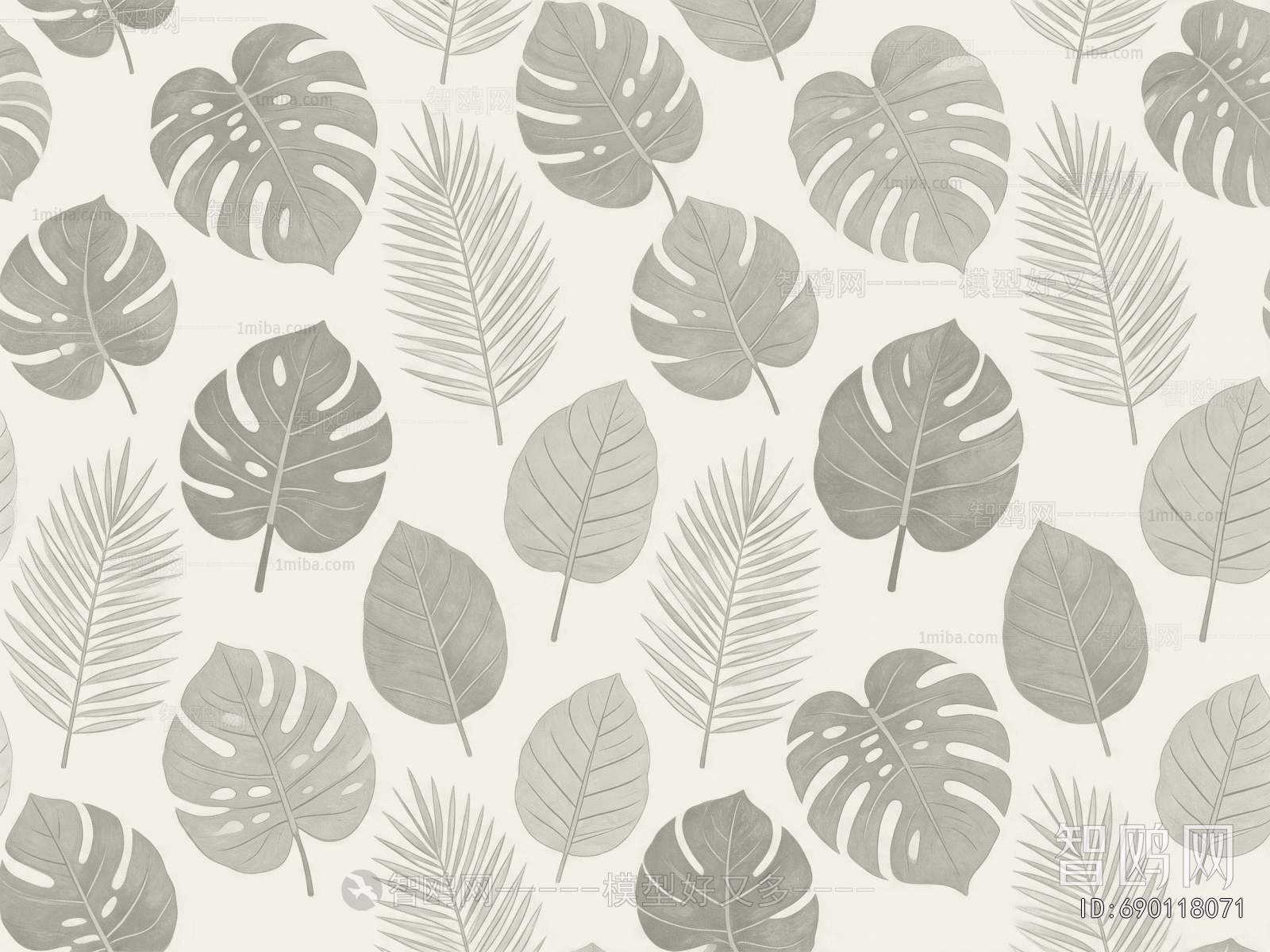 Animal And Plant Pattern Wallpaper