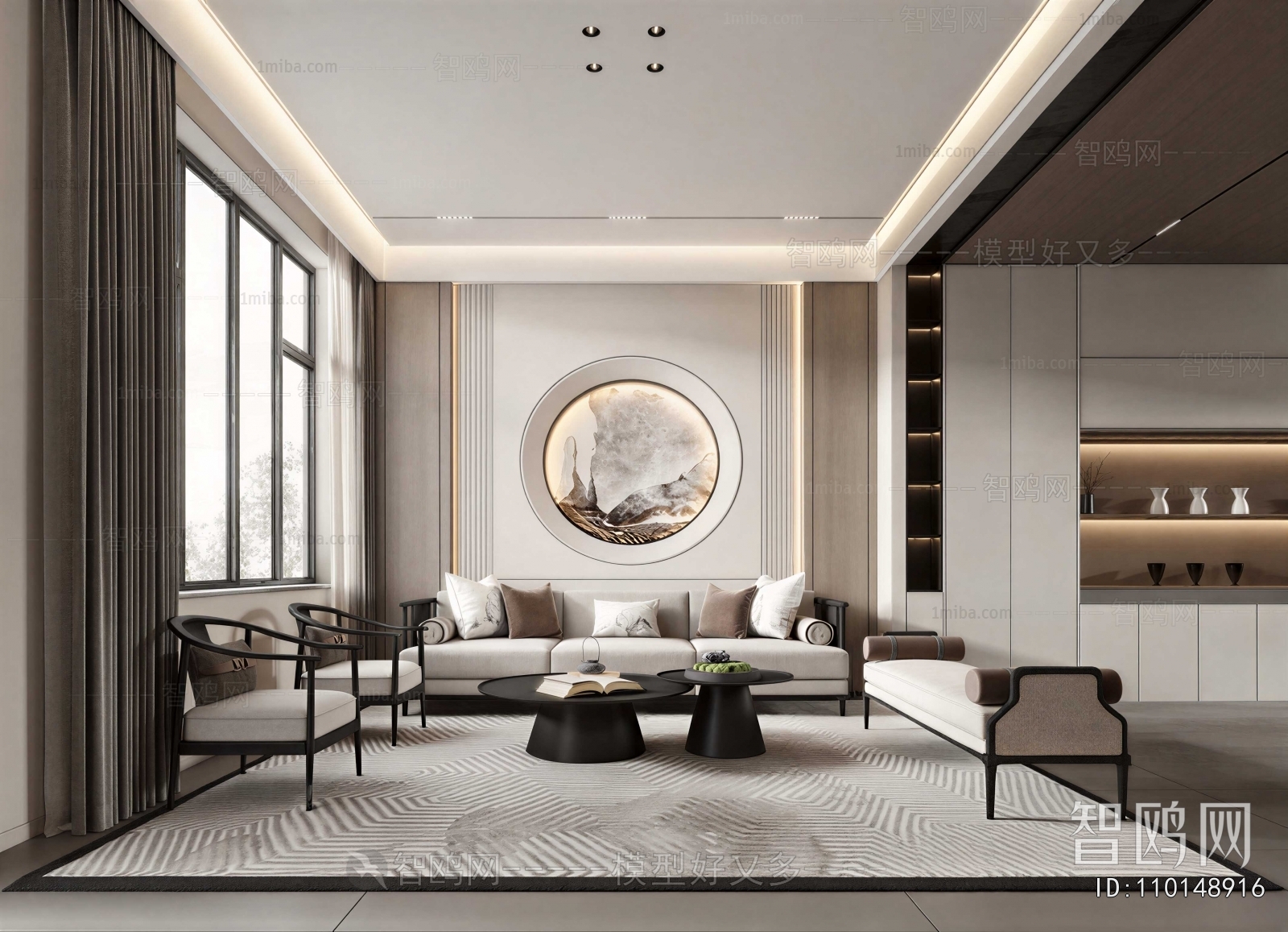 New Chinese Style A Living Room