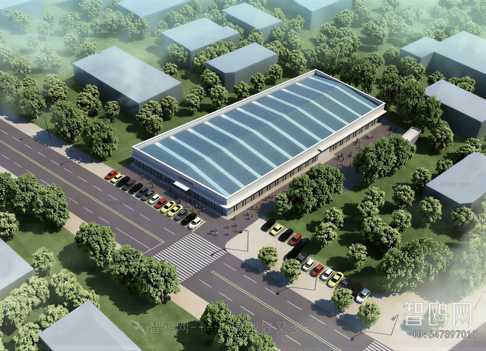 Modern Architectural Bird's-eye View Planning