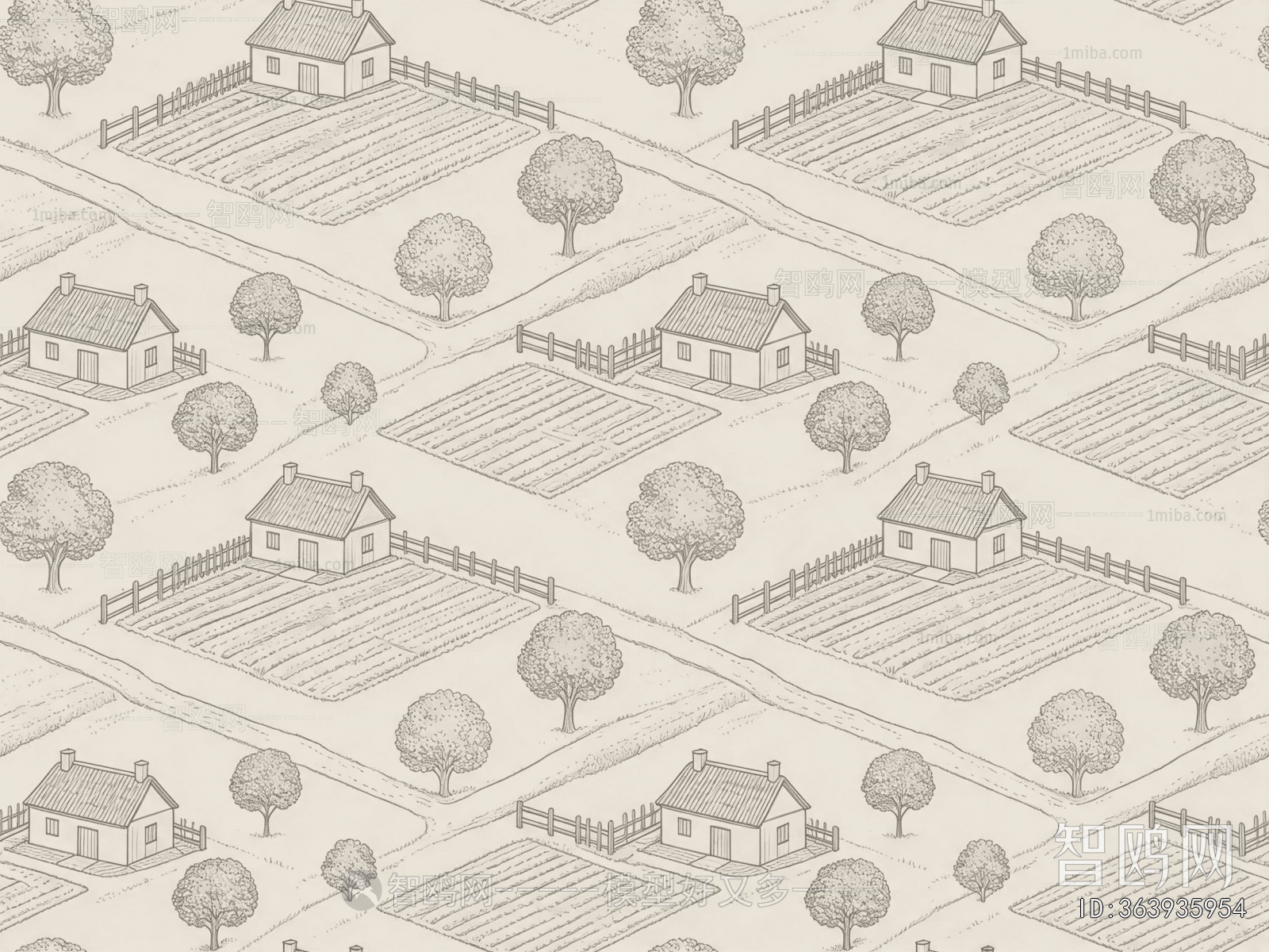 Animal And Plant Pattern Wallpaper