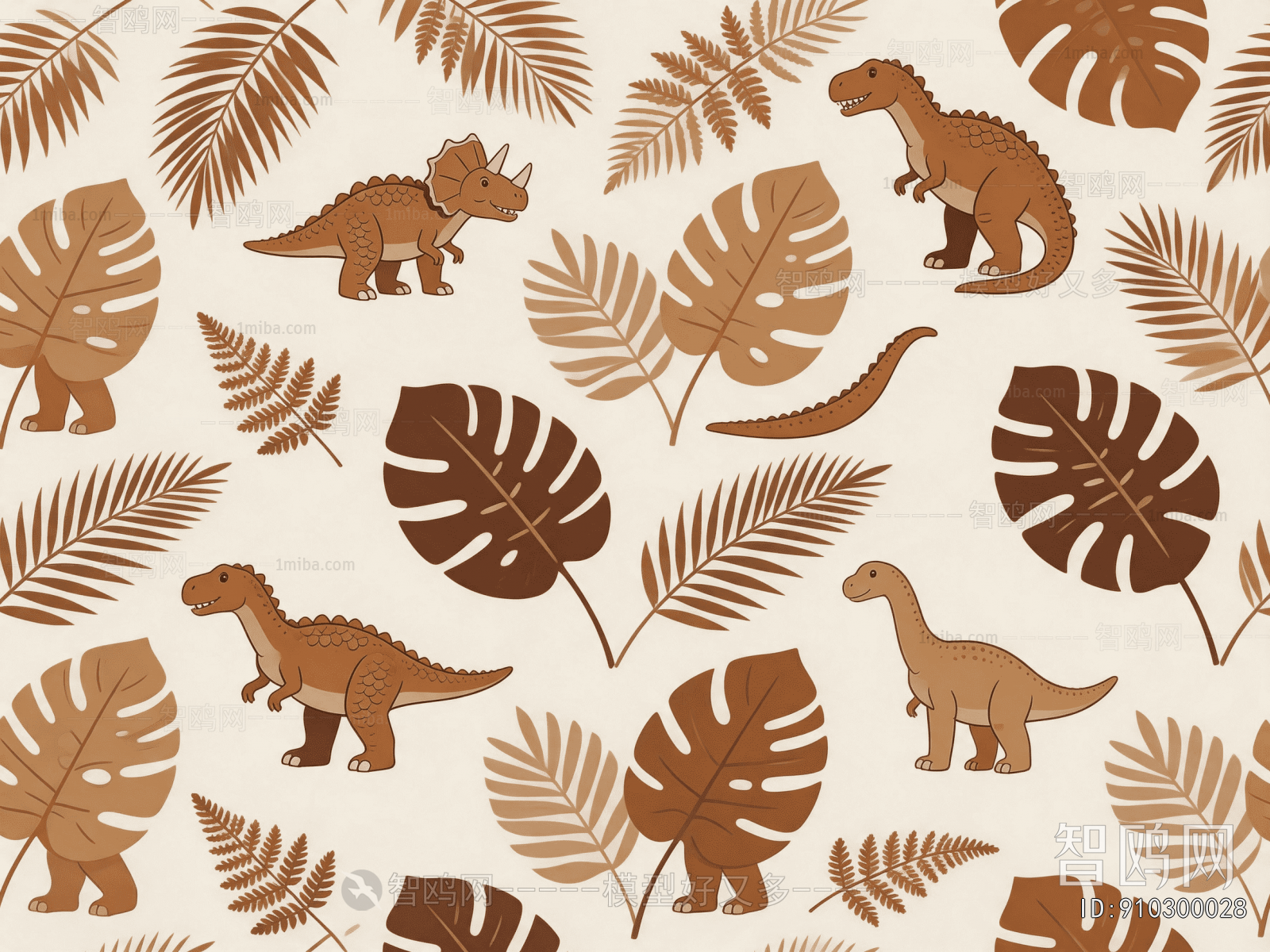 Animal And Plant Pattern Wallpaper