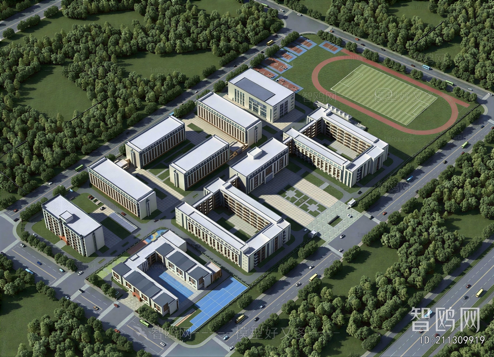 Modern Architectural Bird's-eye View Planning