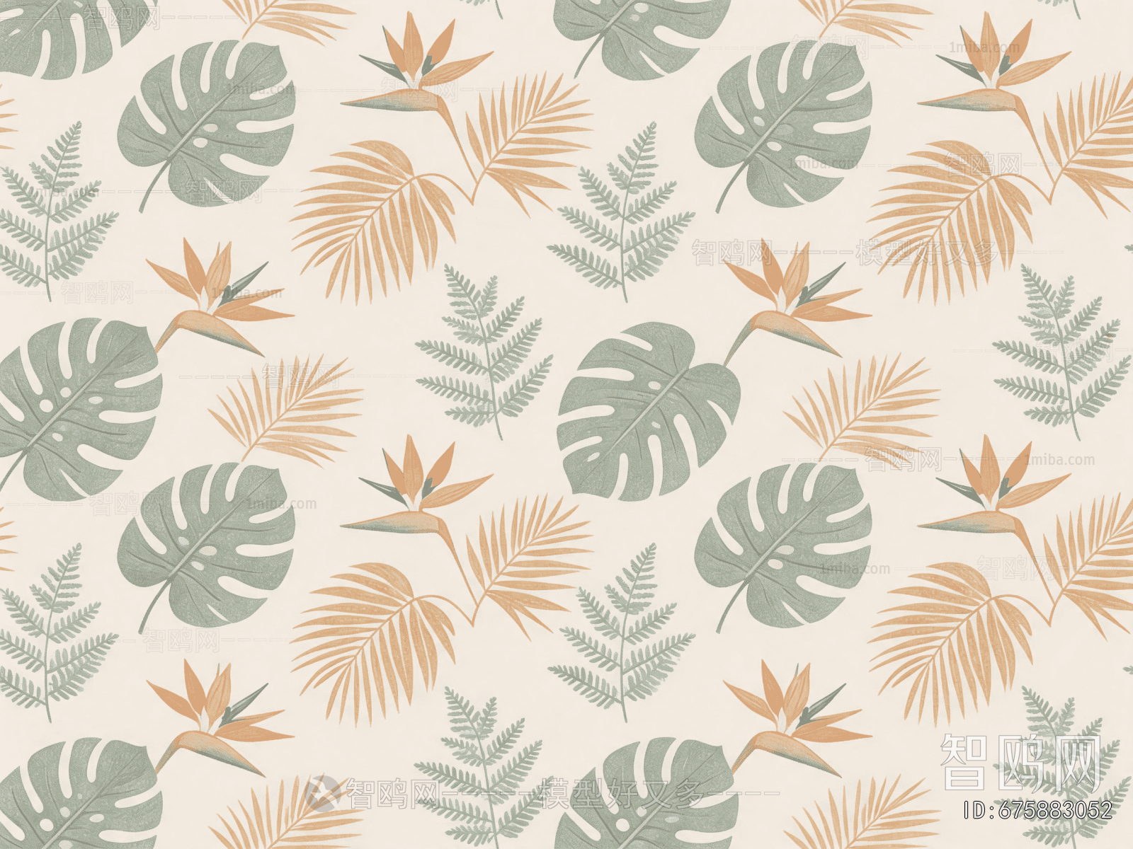 Animal And Plant Pattern Wallpaper