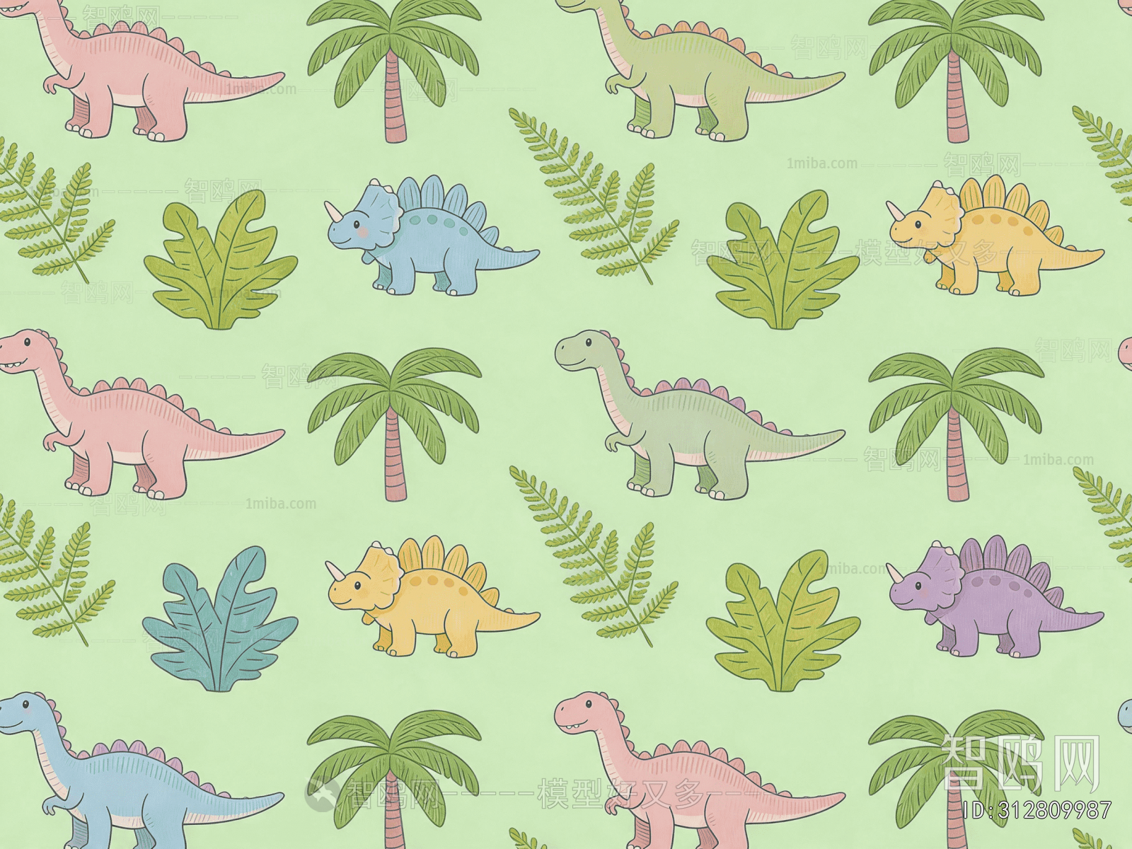 Animal And Plant Pattern Wallpaper