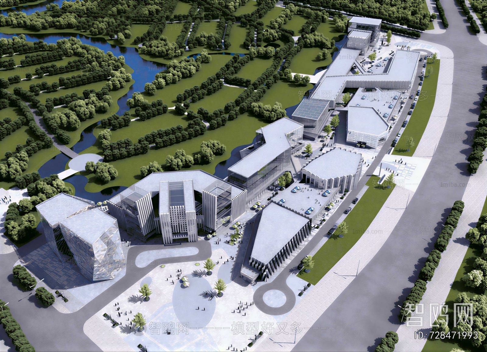 Modern Architectural Bird's-eye View Planning