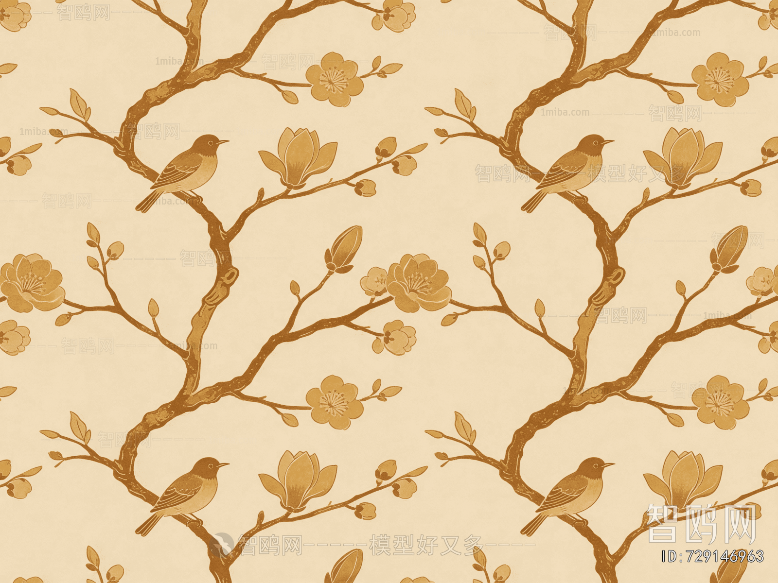 Animal And Plant Pattern Wallpaper