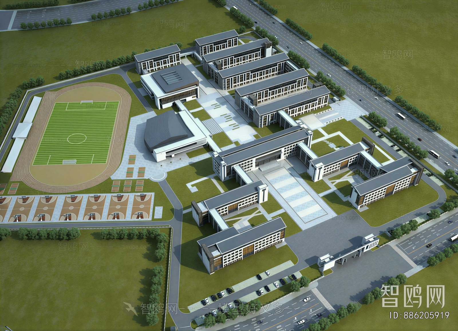 Modern Architectural Bird's-eye View Planning