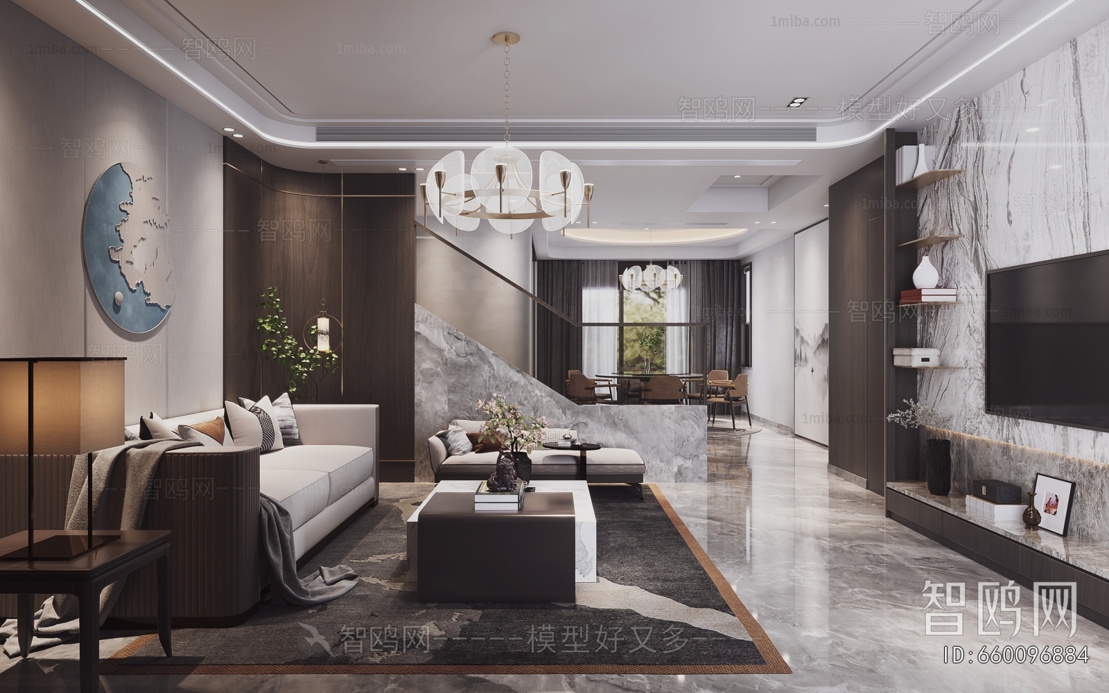 New Chinese Style A Living Room