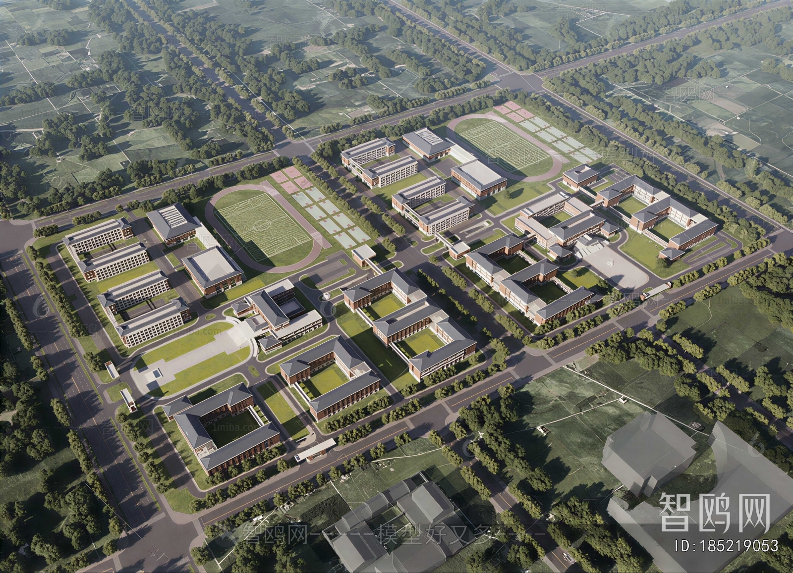 Modern Architectural Bird's-eye View Planning