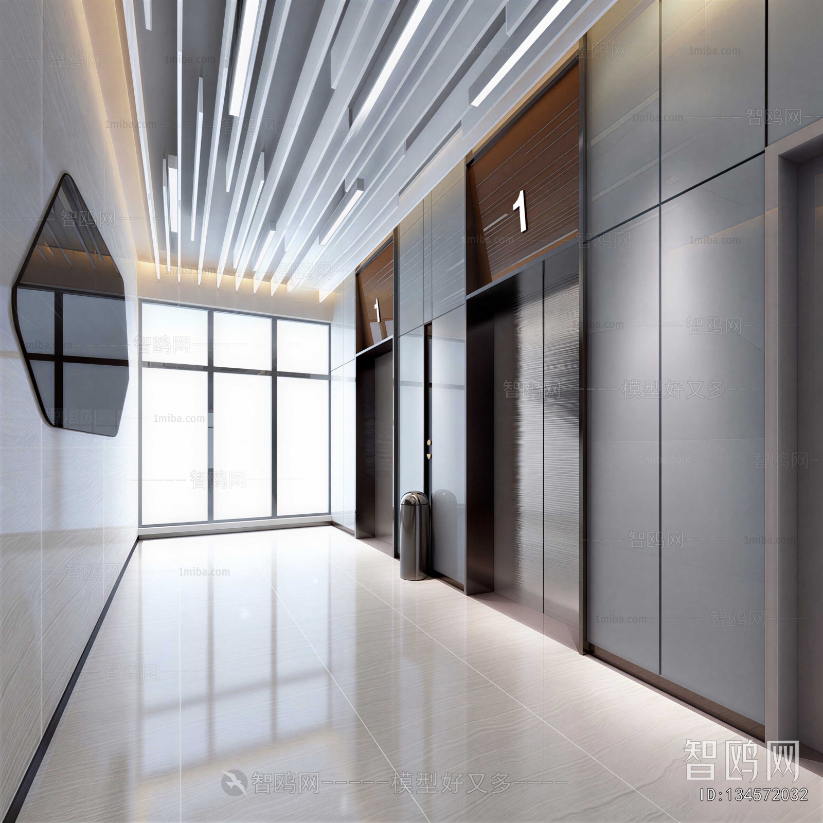 Modern Office Elevator Hall