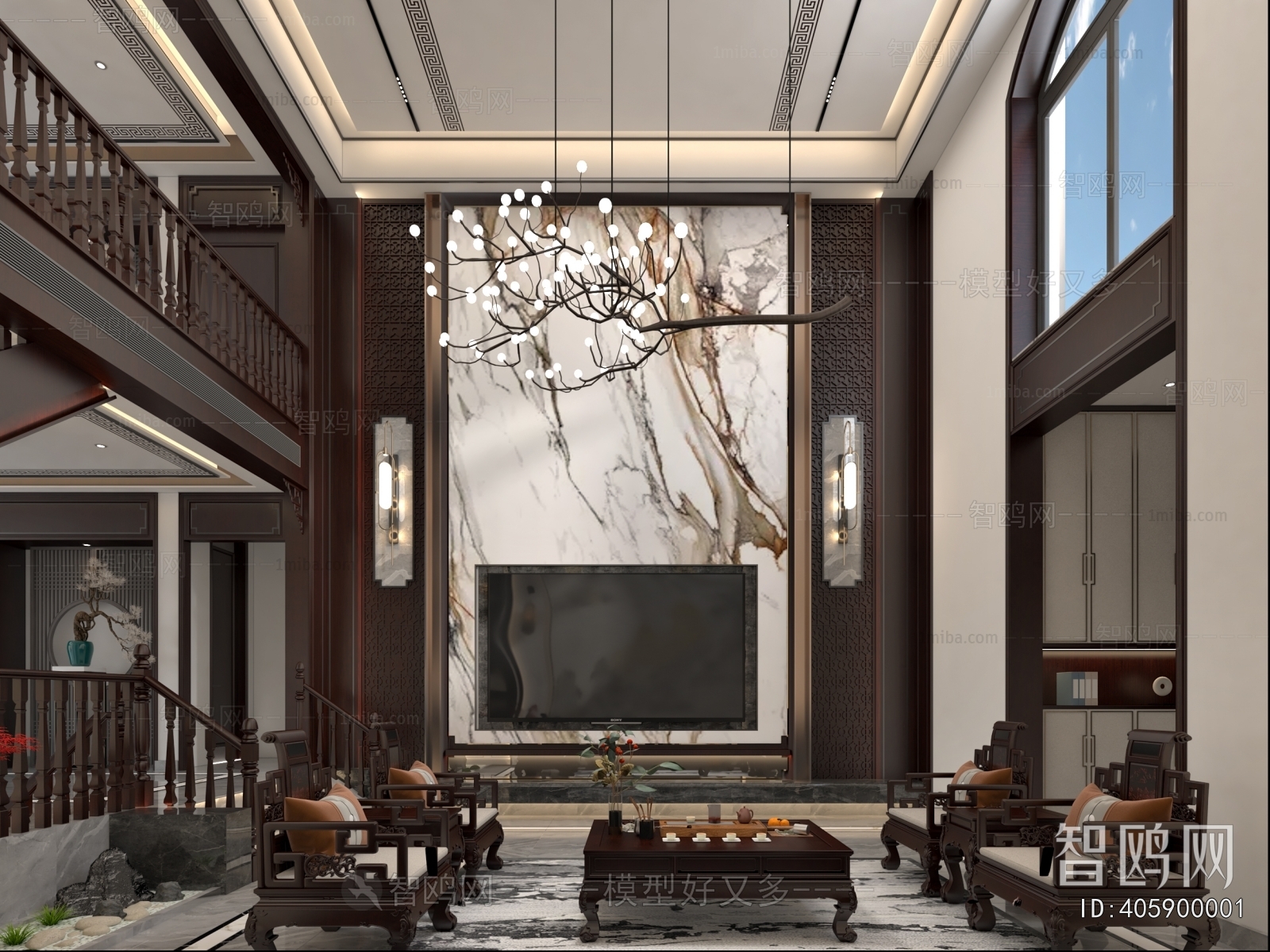 New Chinese Style A Living Room