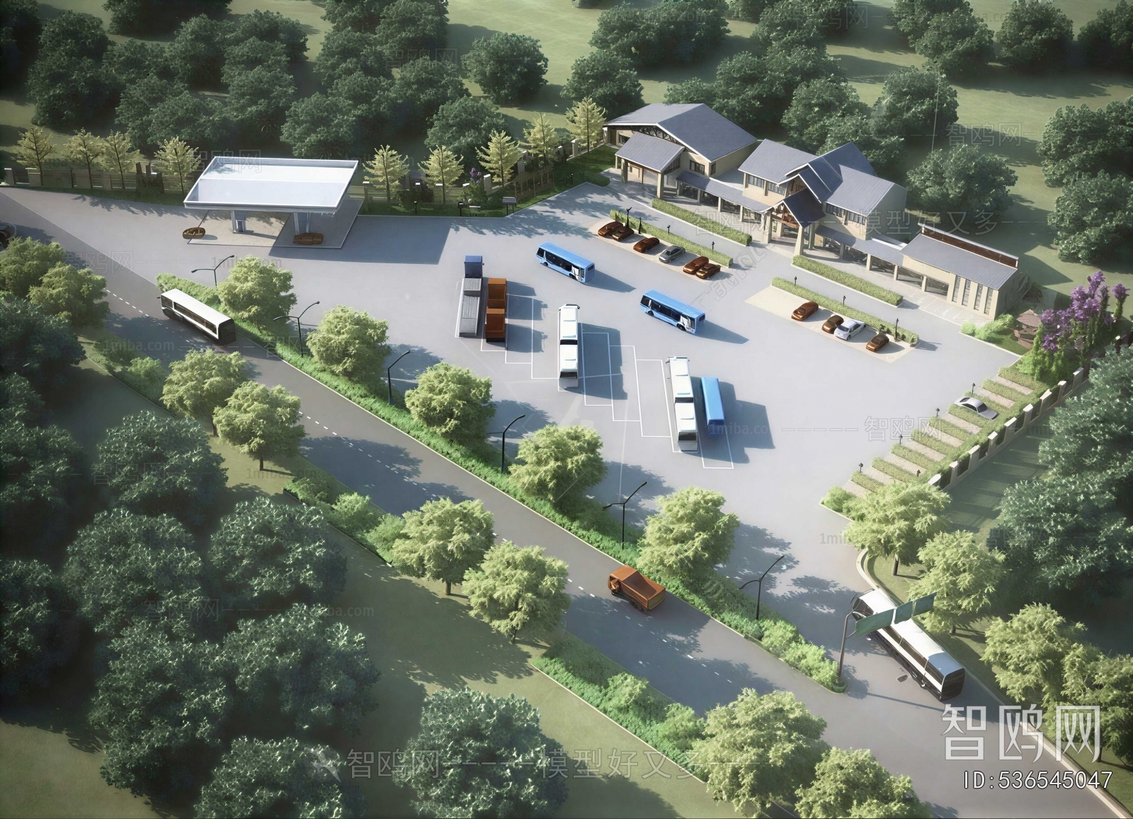 Modern Architectural Bird's-eye View Planning