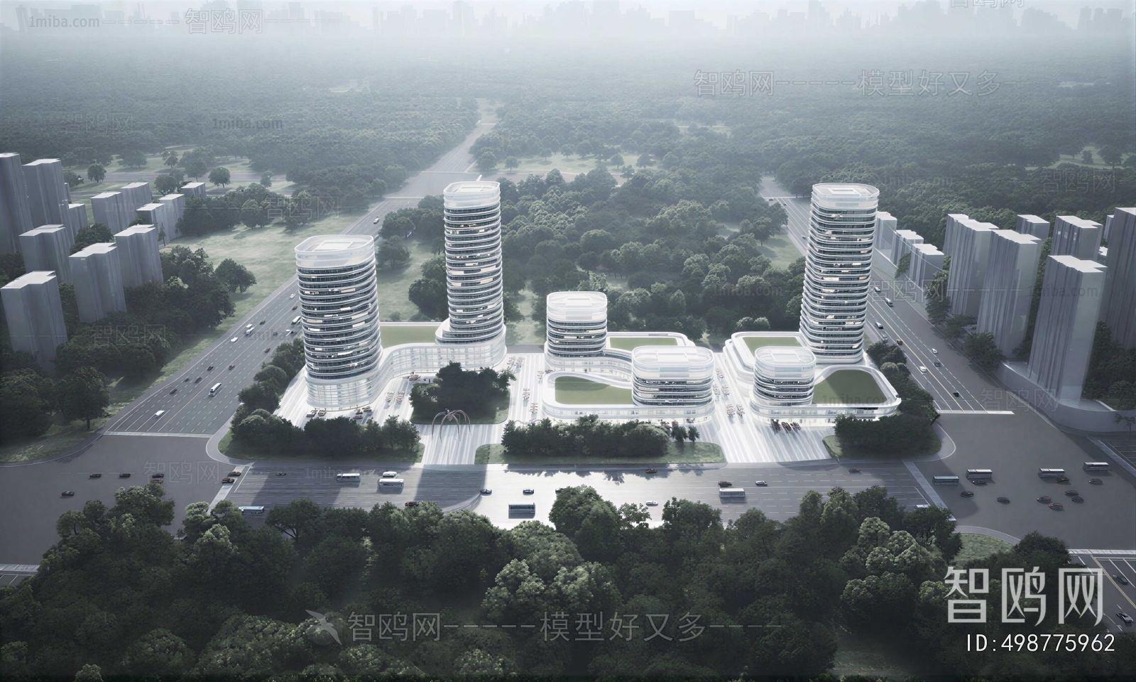 Modern Architectural Bird's-eye View Planning