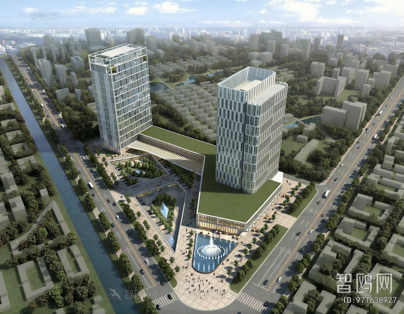 Modern Architectural Bird's-eye View Planning