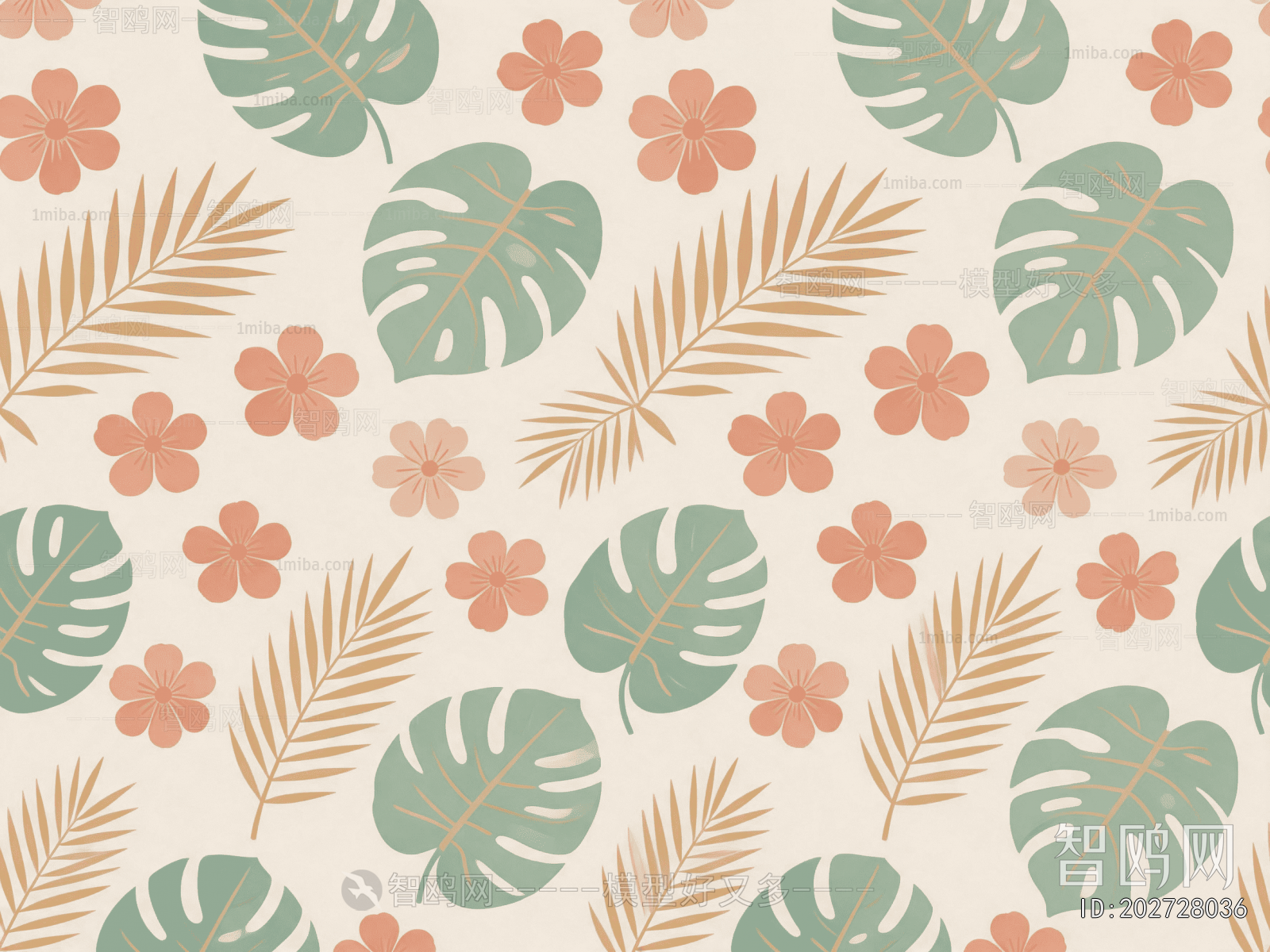 Animal And Plant Pattern Wallpaper