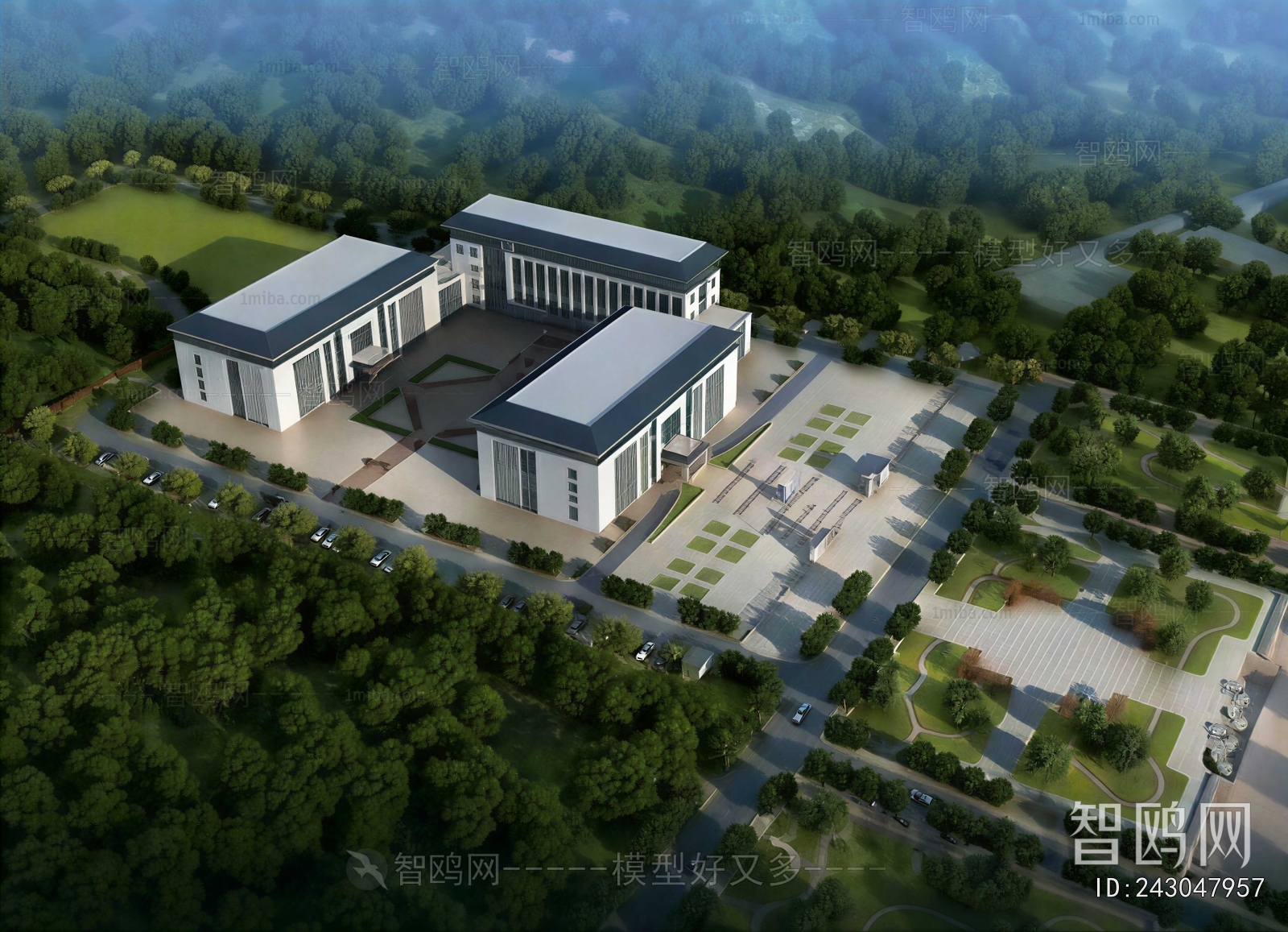 Modern Architectural Bird's-eye View Planning