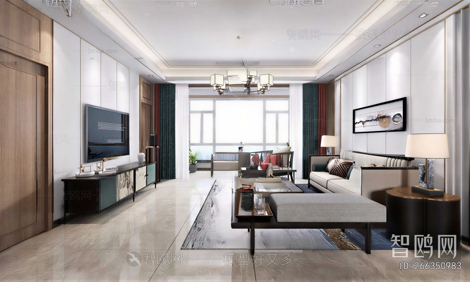 New Chinese Style A Living Room