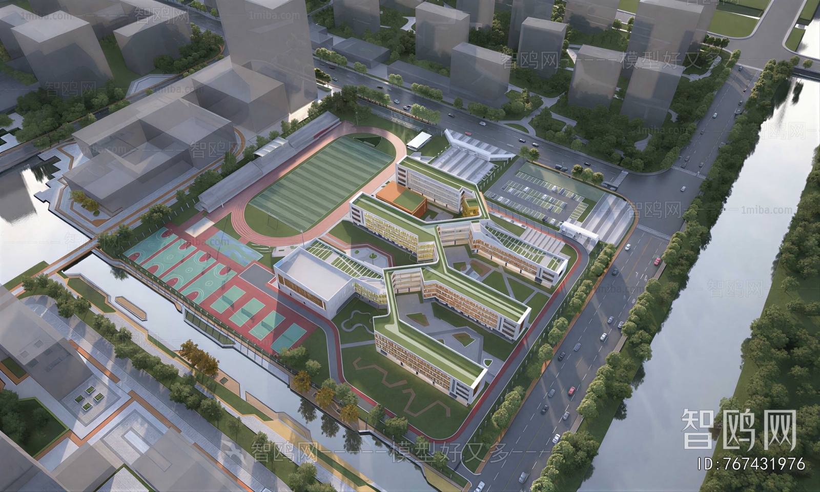 Modern Architectural Bird's-eye View Planning