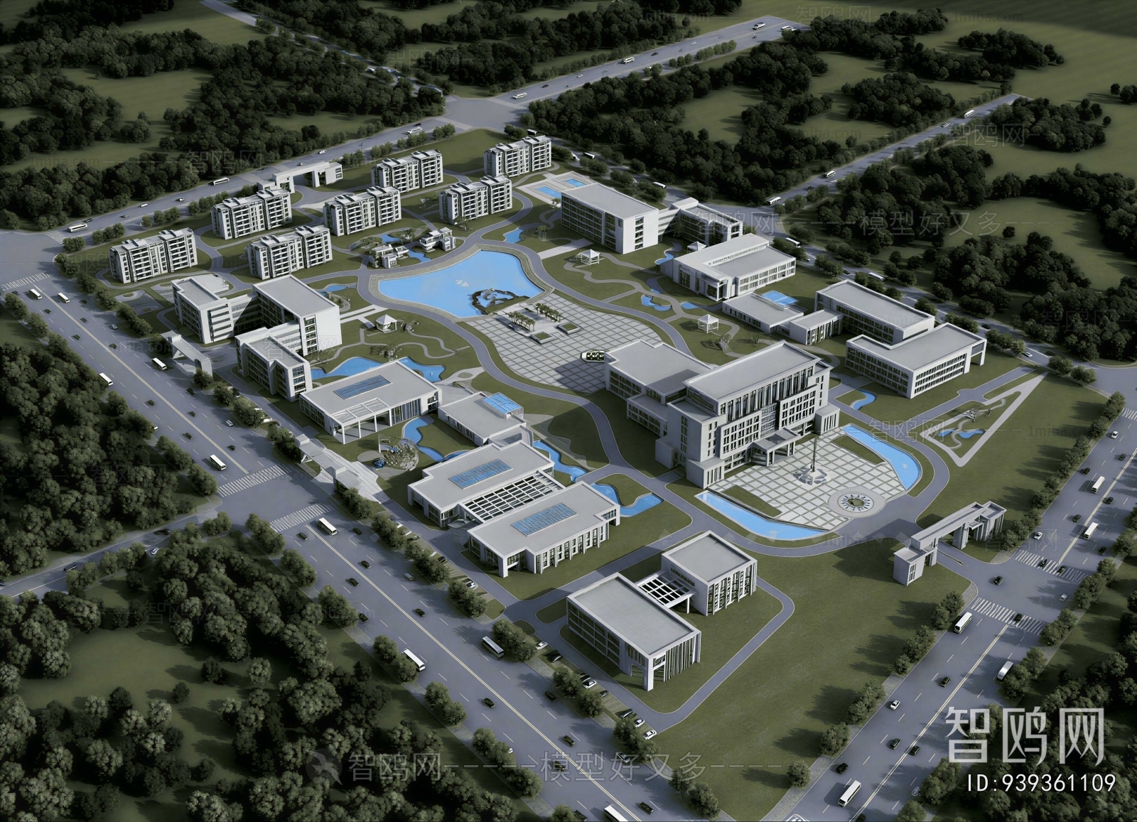 Modern Architectural Bird's-eye View Planning