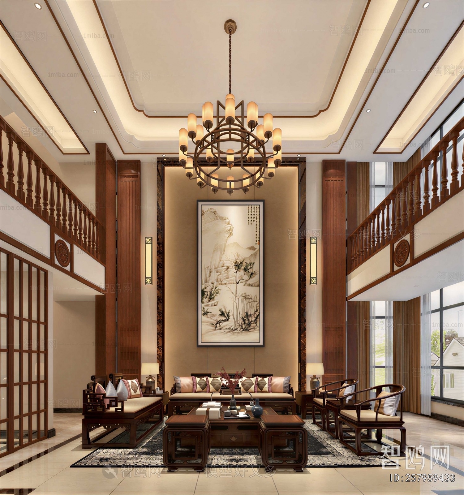New Chinese Style A Living Room