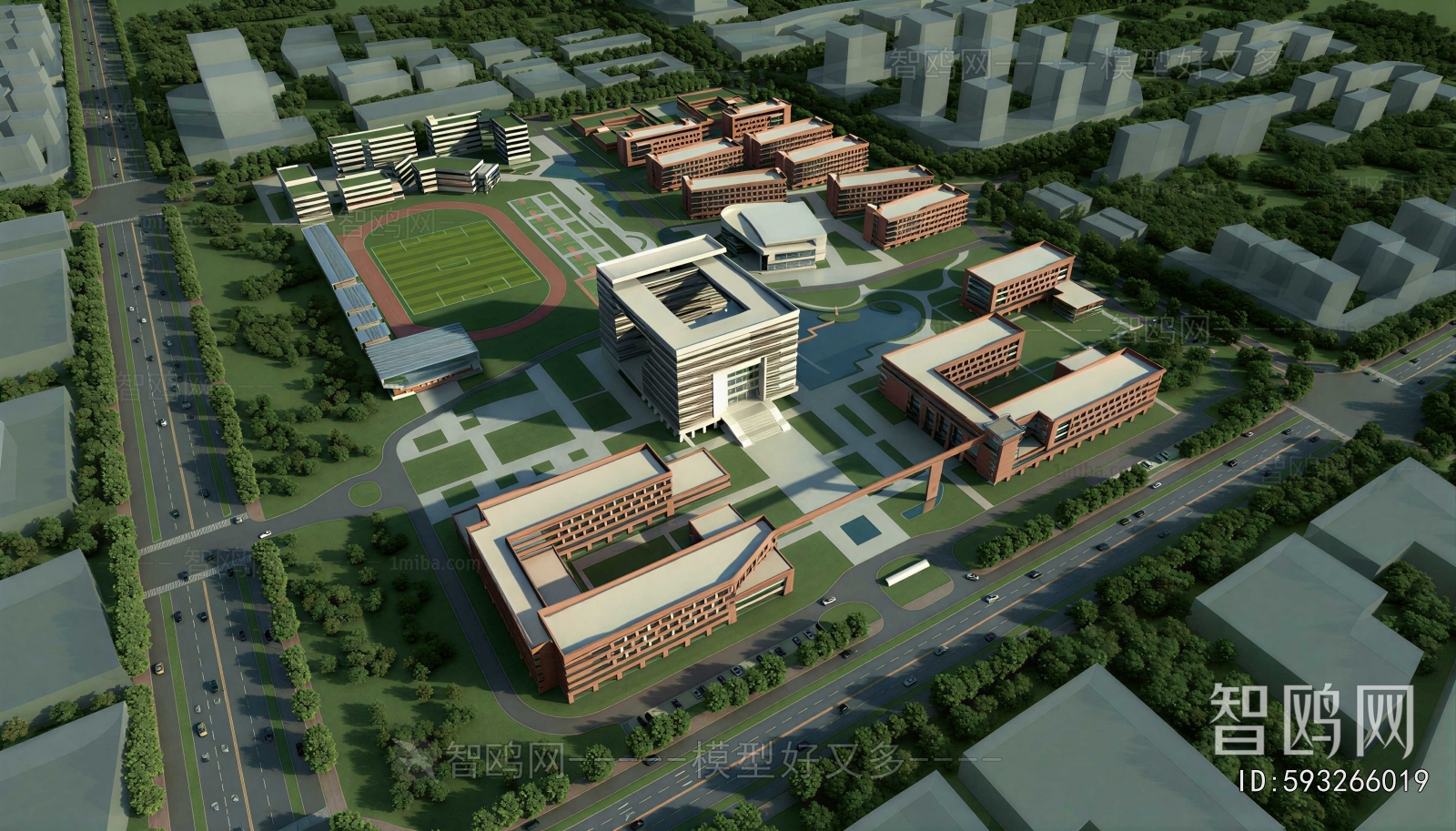 Modern Architectural Bird's-eye View Planning