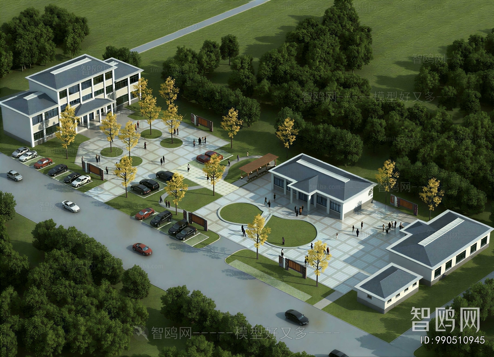 Modern Architectural Bird's-eye View Planning