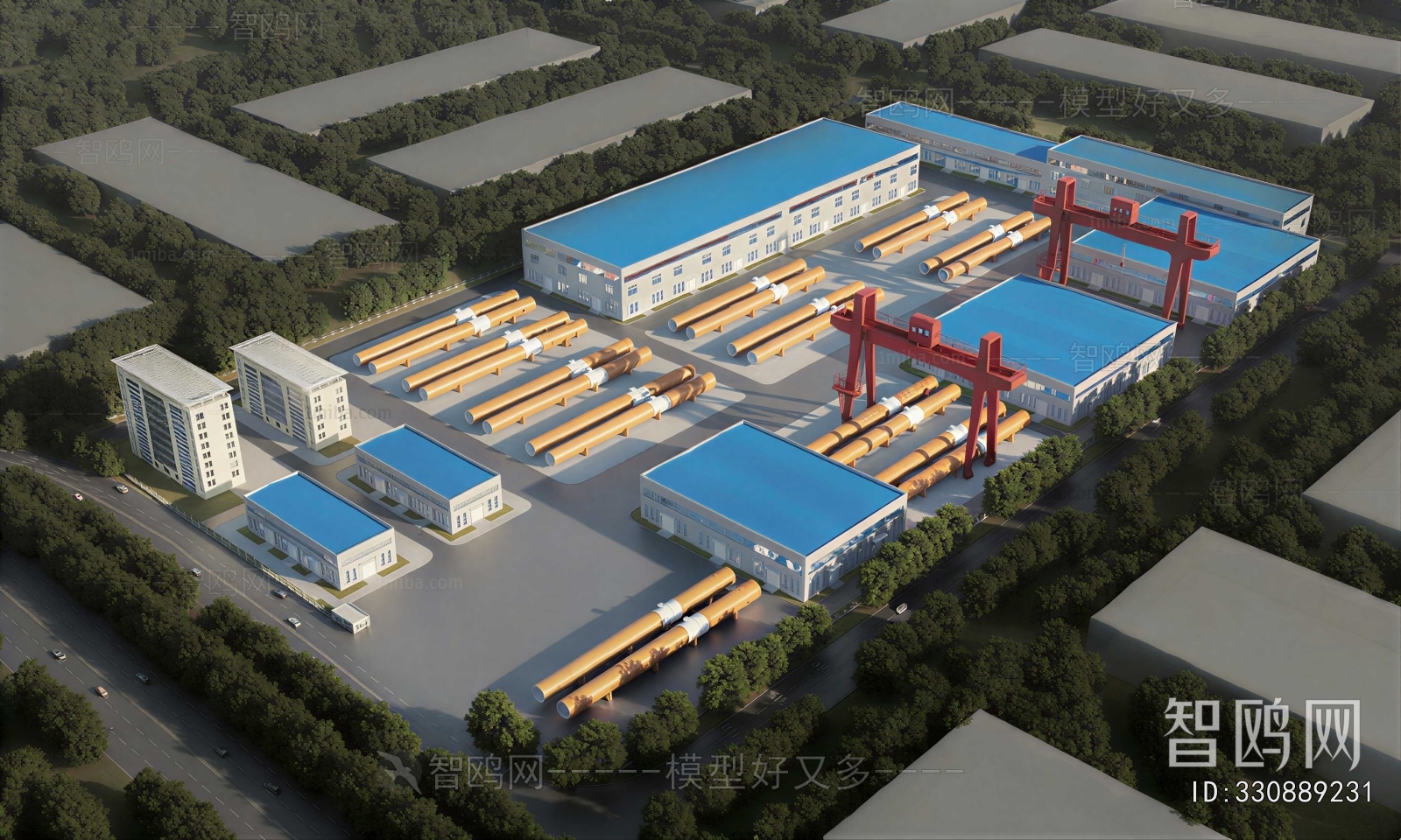 Modern Architectural Bird's-eye View Planning