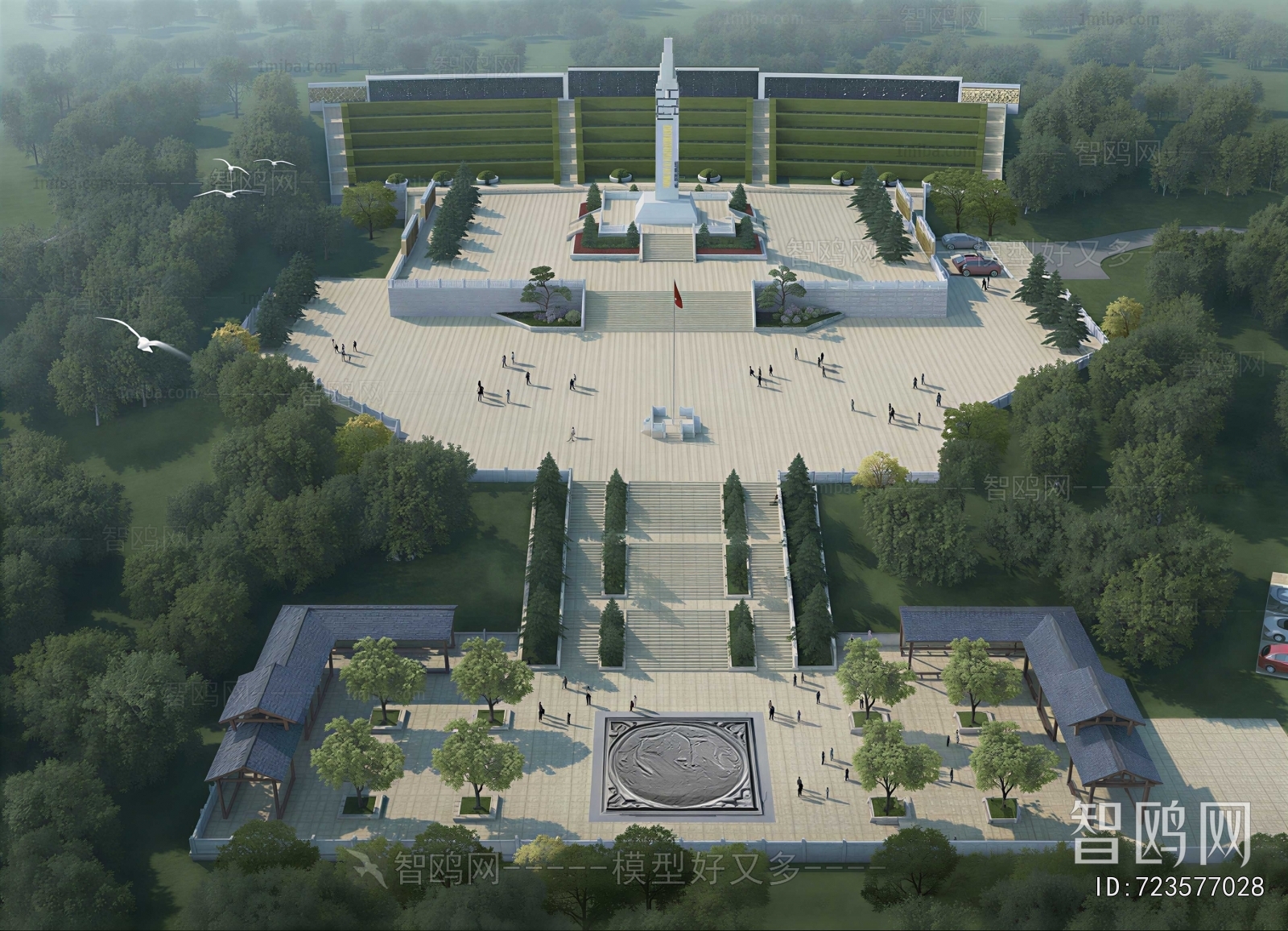 Modern Architectural Bird's-eye View Planning