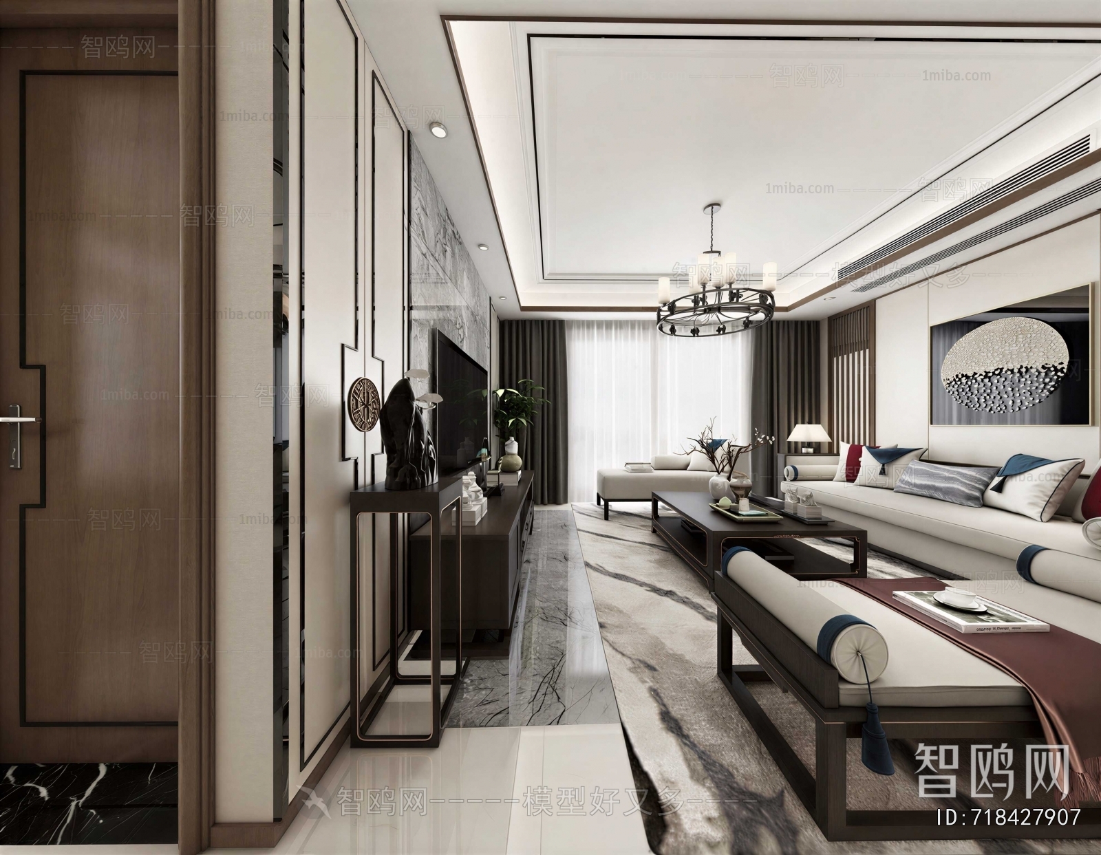 New Chinese Style A Living Room