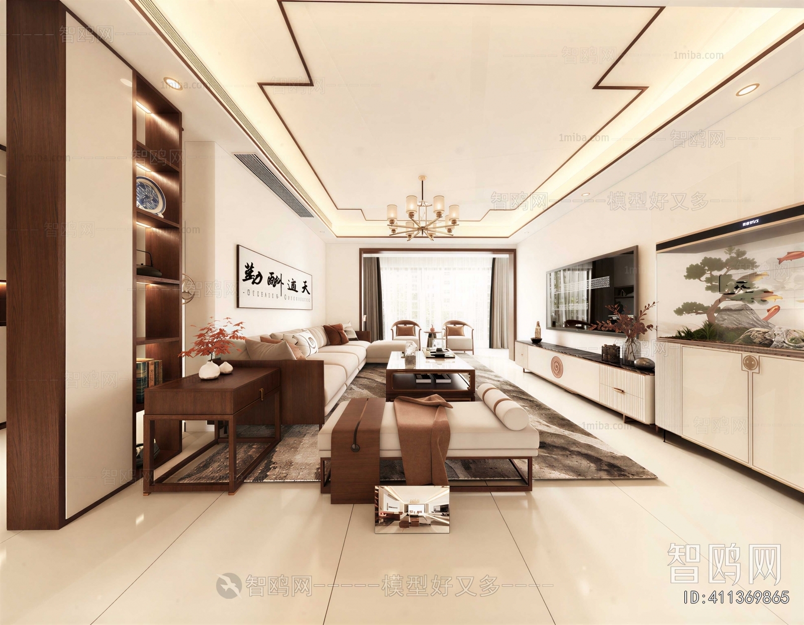 New Chinese Style A Living Room