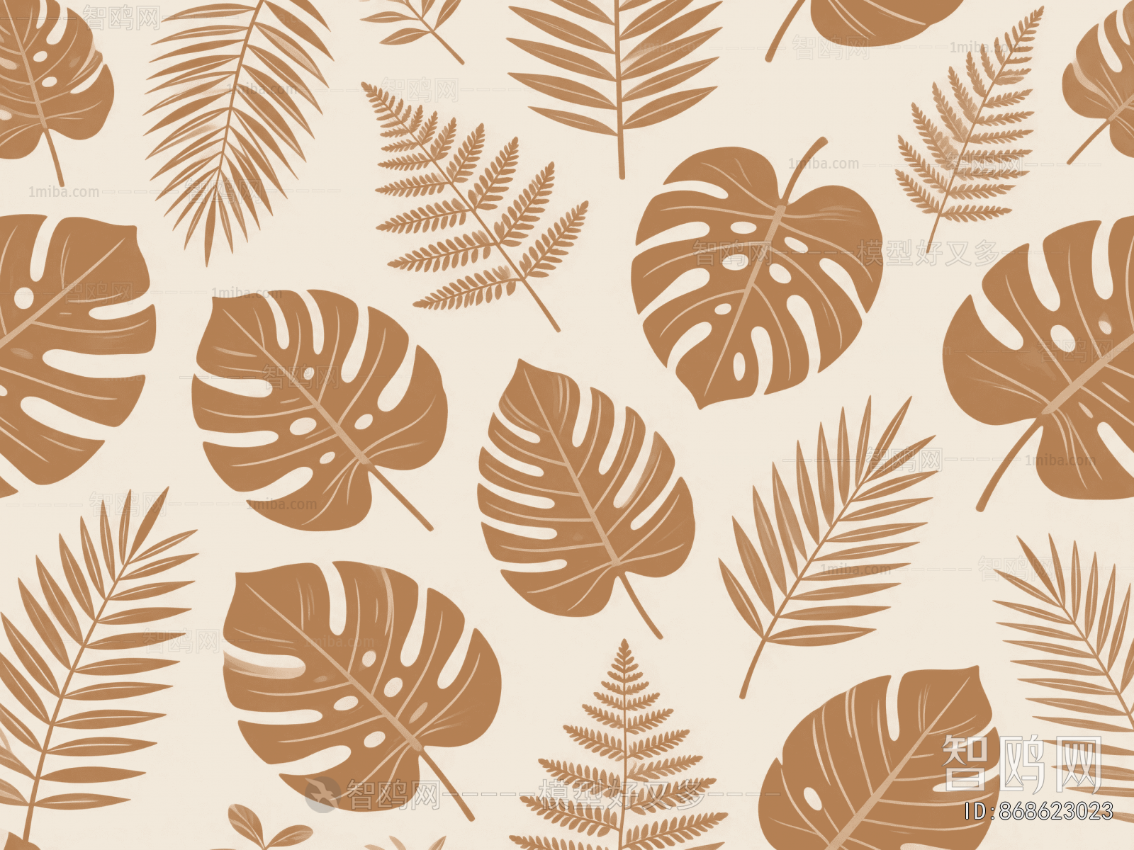 Animal And Plant Pattern Wallpaper