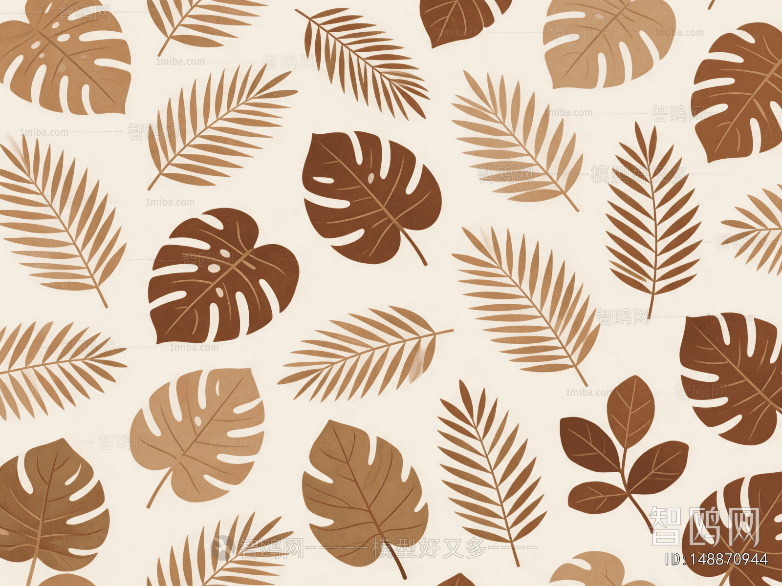 Animal And Plant Pattern Wallpaper
