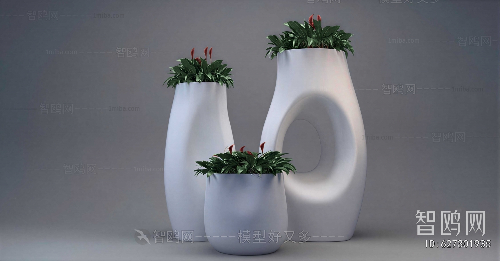 Modern Ground Green Plant Potted Plants