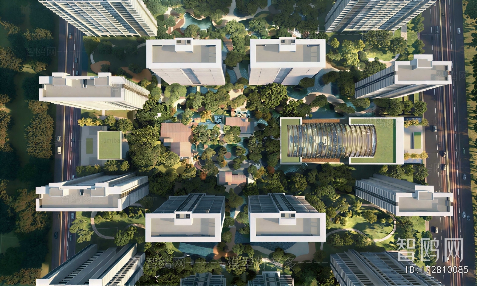 Modern Architectural Bird's-eye View Planning