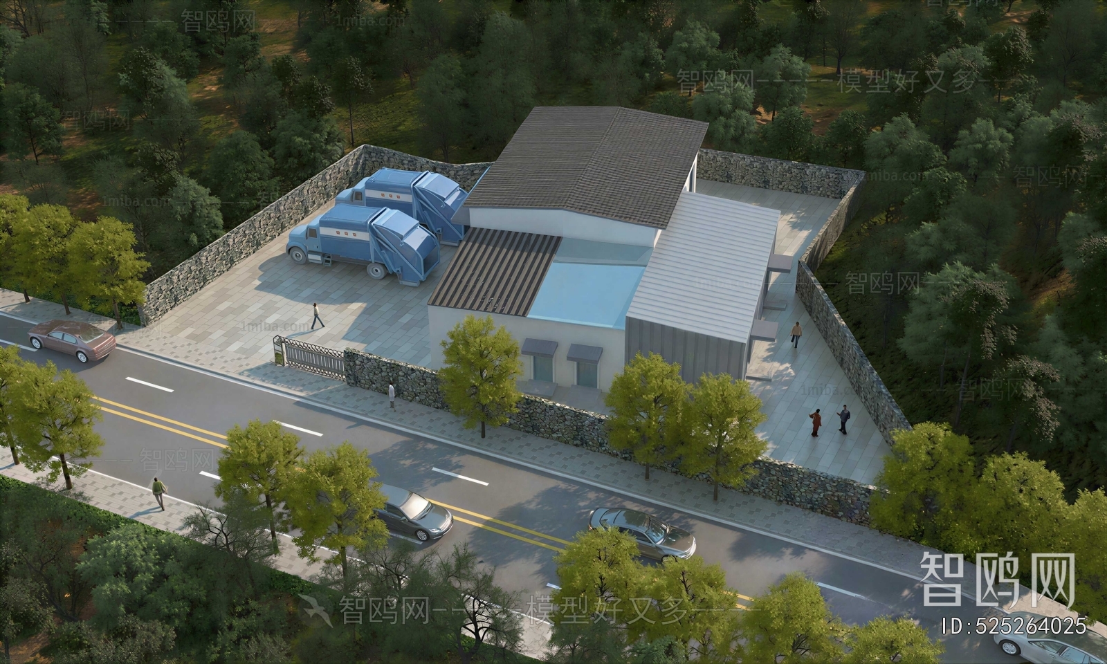 Modern Architectural Bird's-eye View Planning
