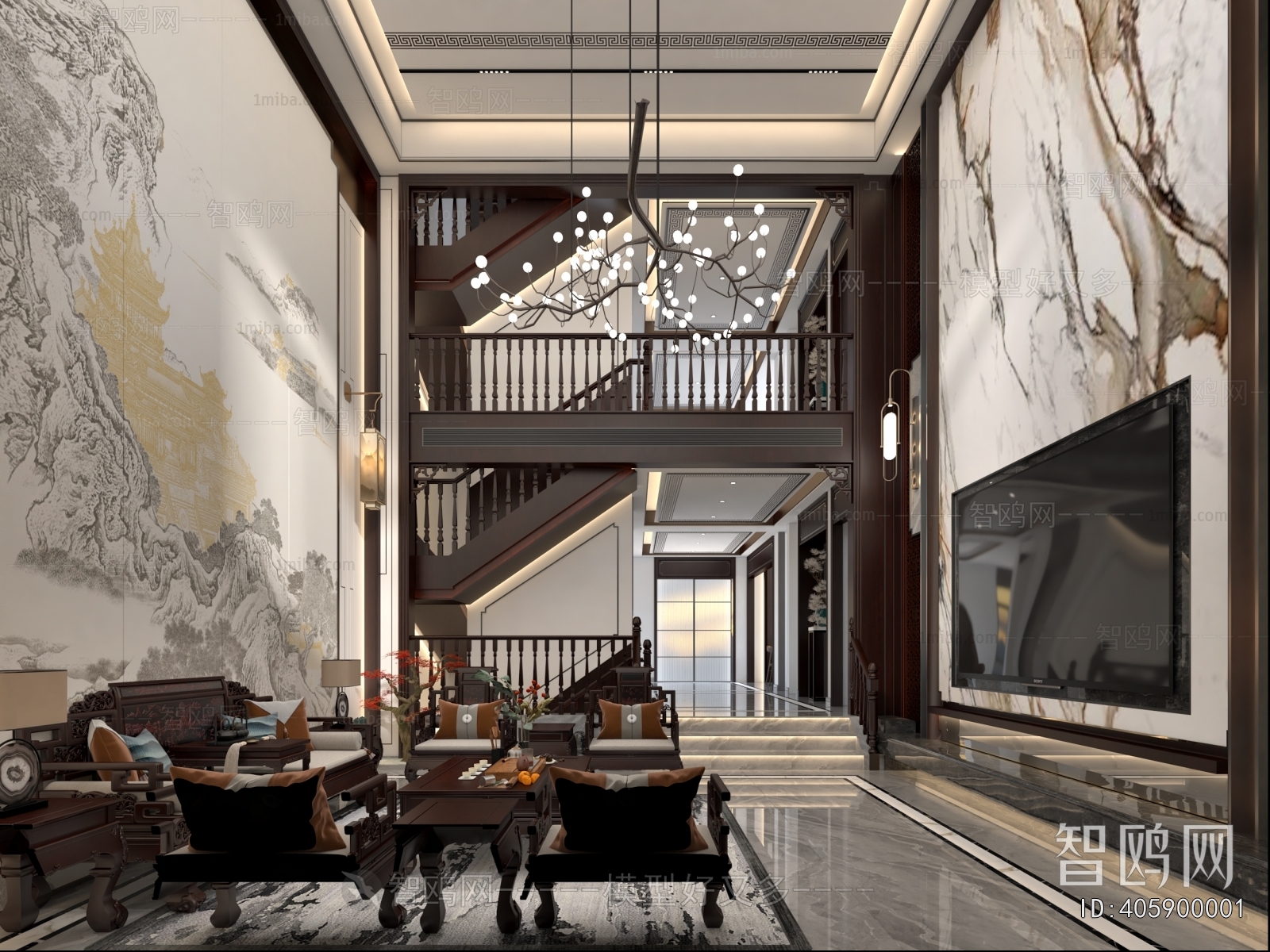 New Chinese Style A Living Room