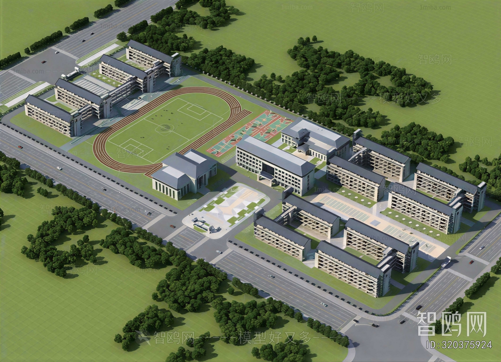 Modern Architectural Bird's-eye View Planning